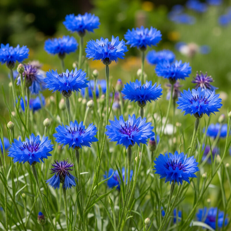 Bright blue cornflowers