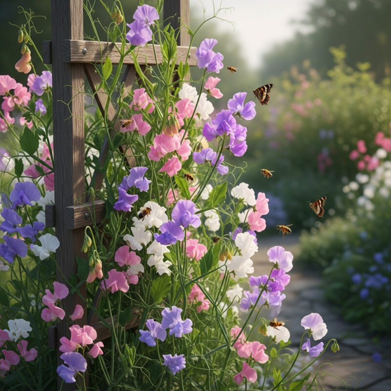 Sweet pea flowers