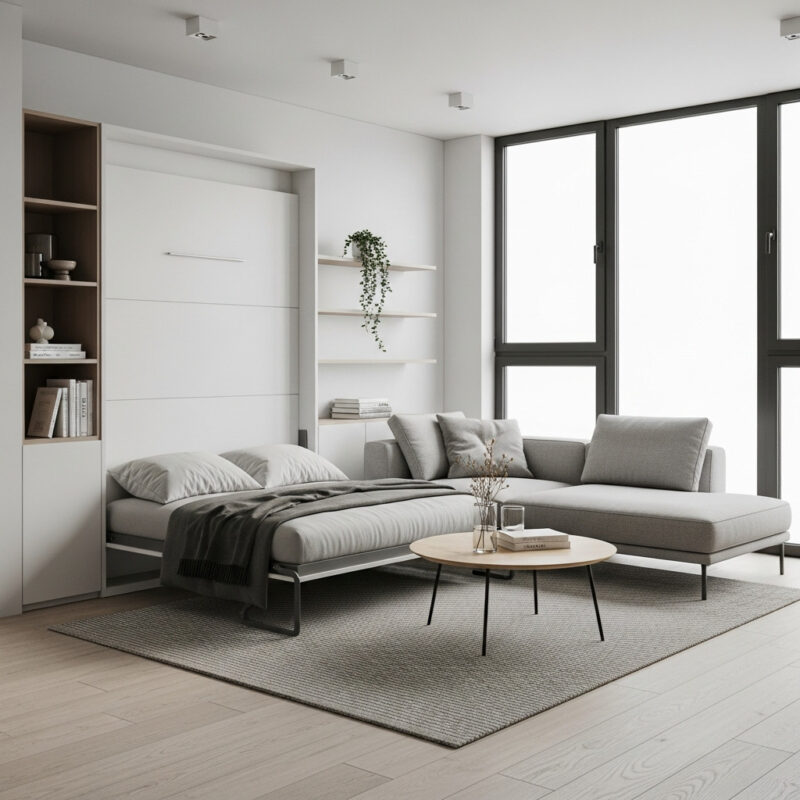 Small apartment with wall bed