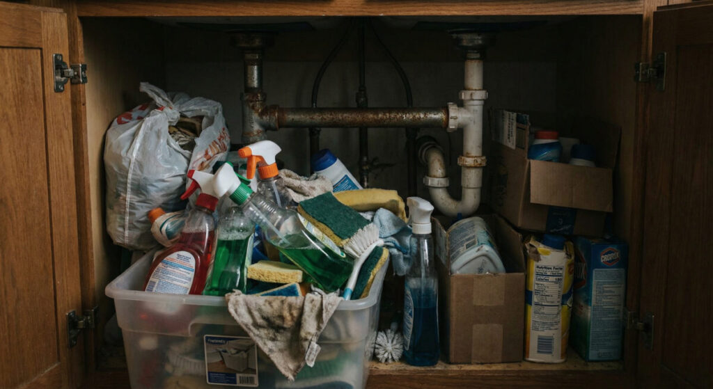 under kitchen sink